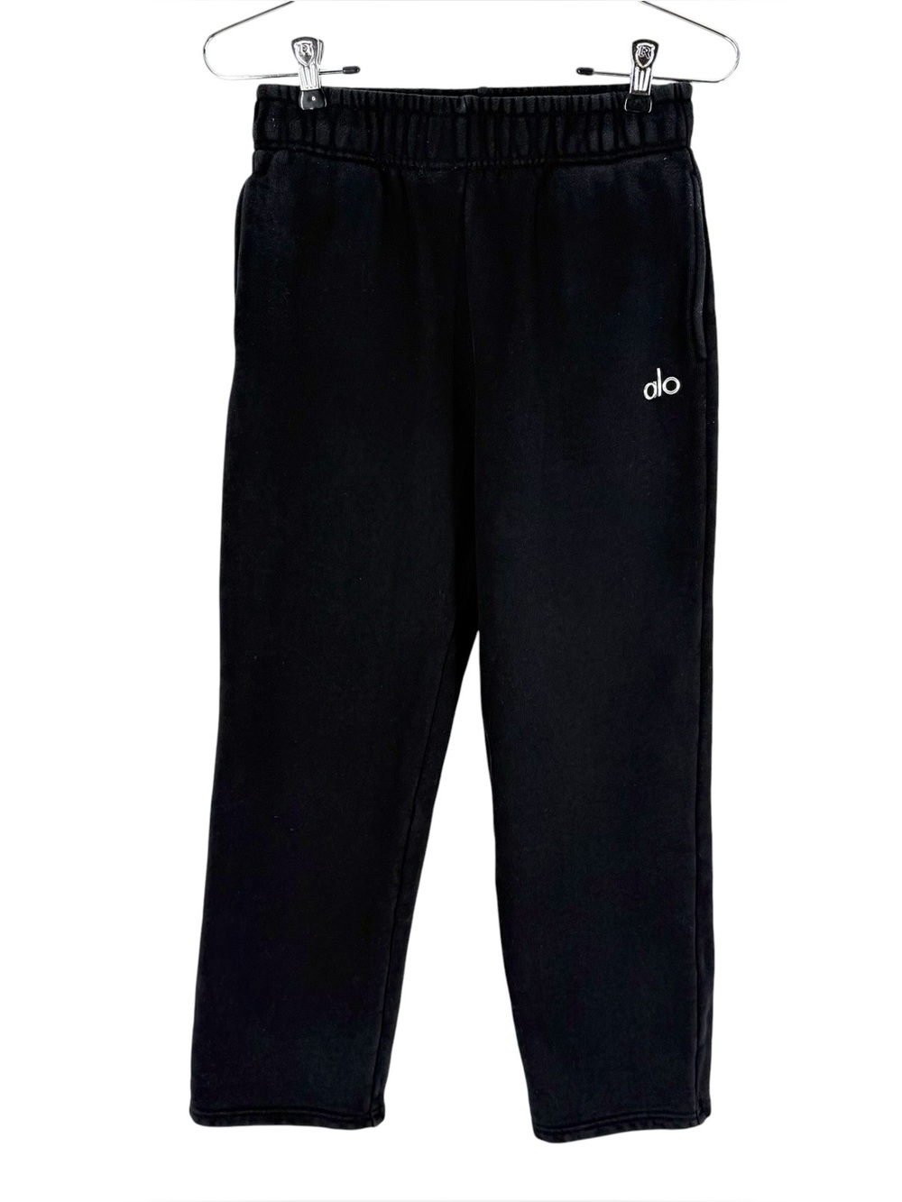 alo Sweatpants Womens Size XS Black Heavyweight Straight Leg